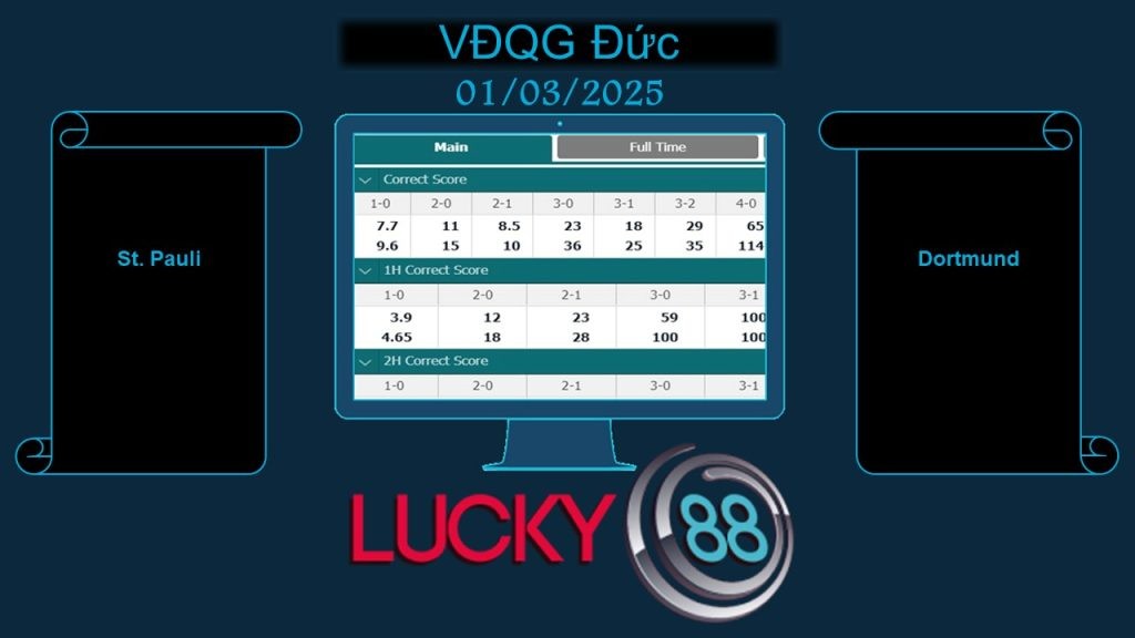 LUCKY88 St. Pauli vs Dortmund, Soi kèo bóng đá hôm nay 01/03/2025, VĐQG Đức