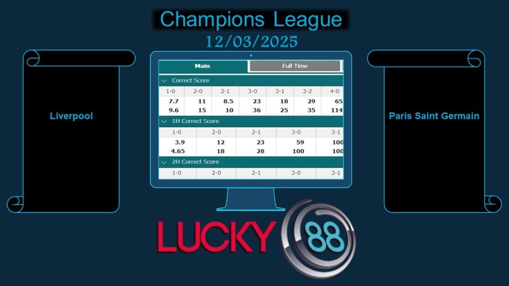 LUCKY88 Liverpool vs Paris Saint Germain, Soi kèo bóng đá hôm nay 12/03/2025, Champions League